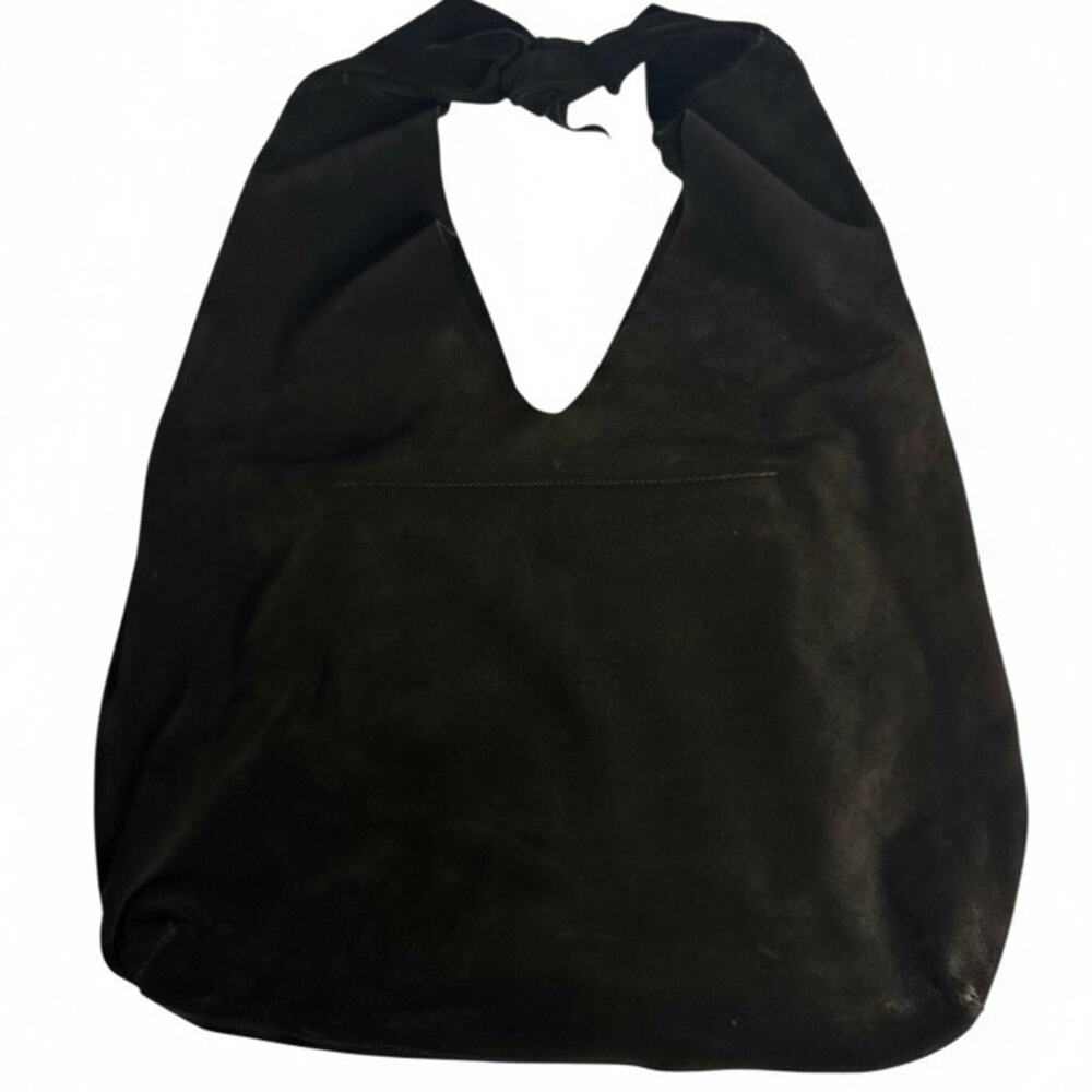 The Row Suede Bindle Bag Black Slouchy Sack Knotted Shoulder Strap Authentic - Picture 5 of 14